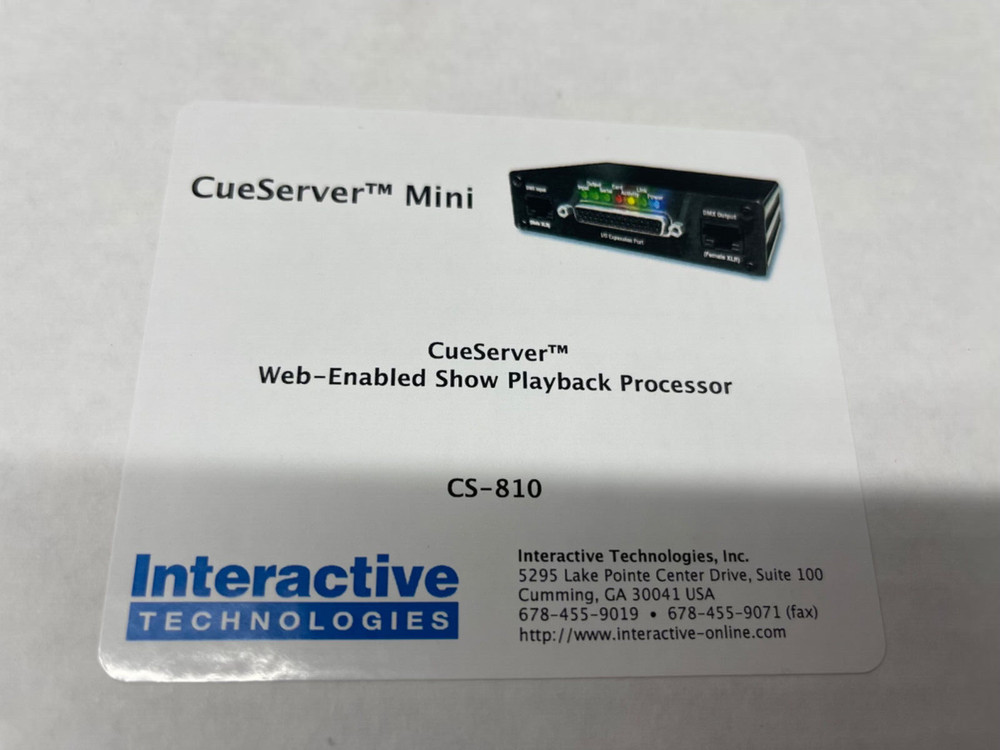 BRAND NEW  CueServer  MINI WEB-ENABLED Show PLAYBACK Processor CS-810