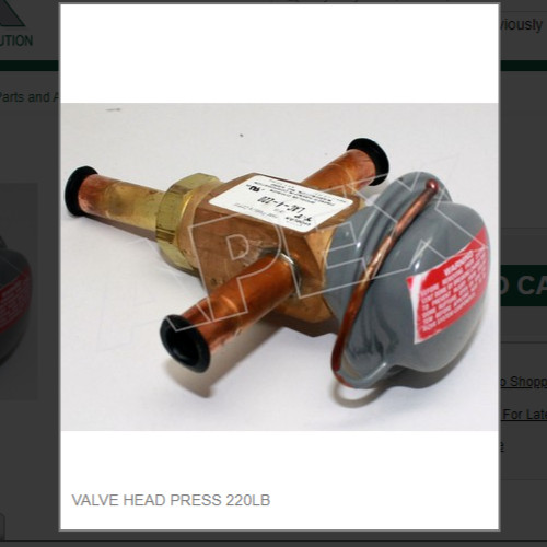 VALVE HEAD PRESS 220LB #9151027-07