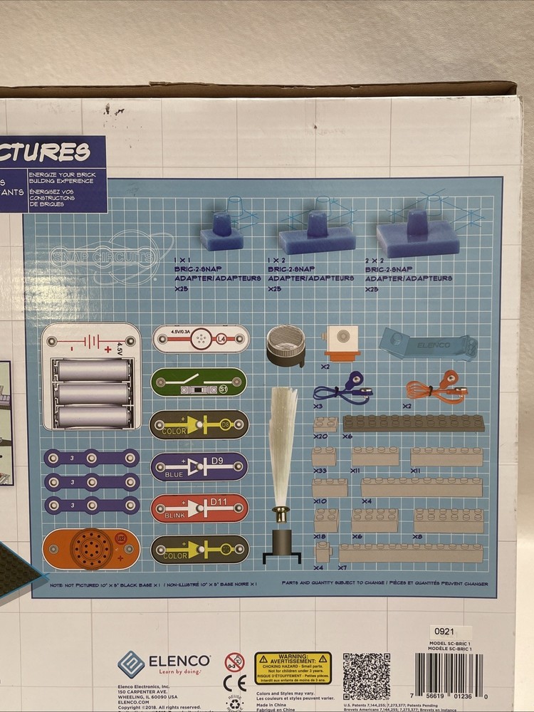 Elenco SC-BRIC1 Snap Circuits Bric Structures Electronics Kit Complete