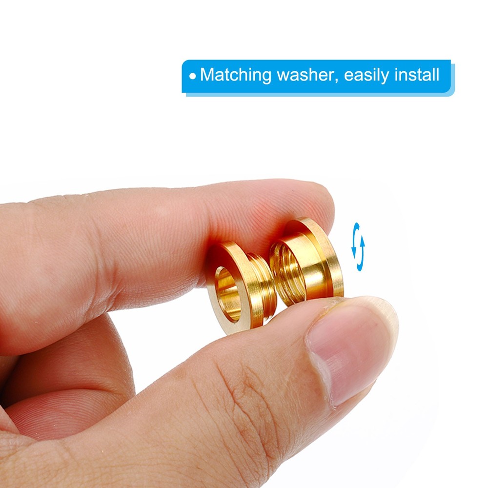 8mm(1/3 Inch) Solid Brass Hole Eyelets, 10 Pcs Flat Grommets, Brass Tone