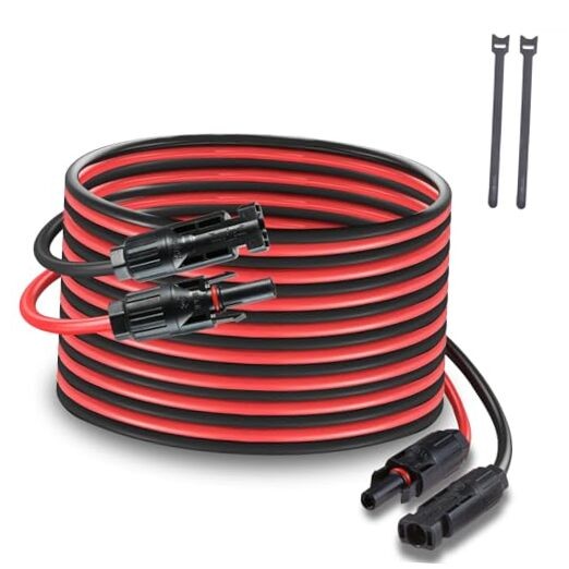 Solar Panel Extension Cable, Solar Connector 20FT 14AWG Waterproof Solar Panel