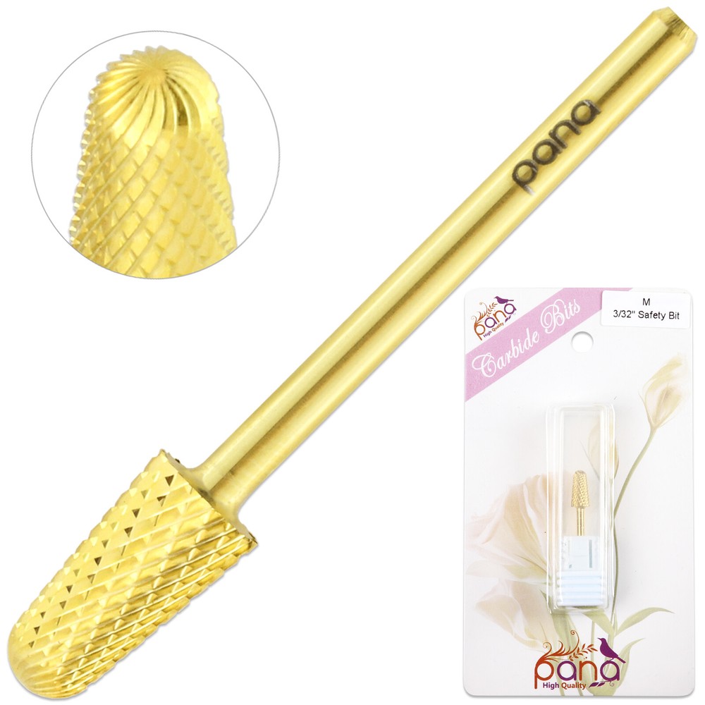 Professional Gold Safety Nail Carbide Drill Bit Medium Grit