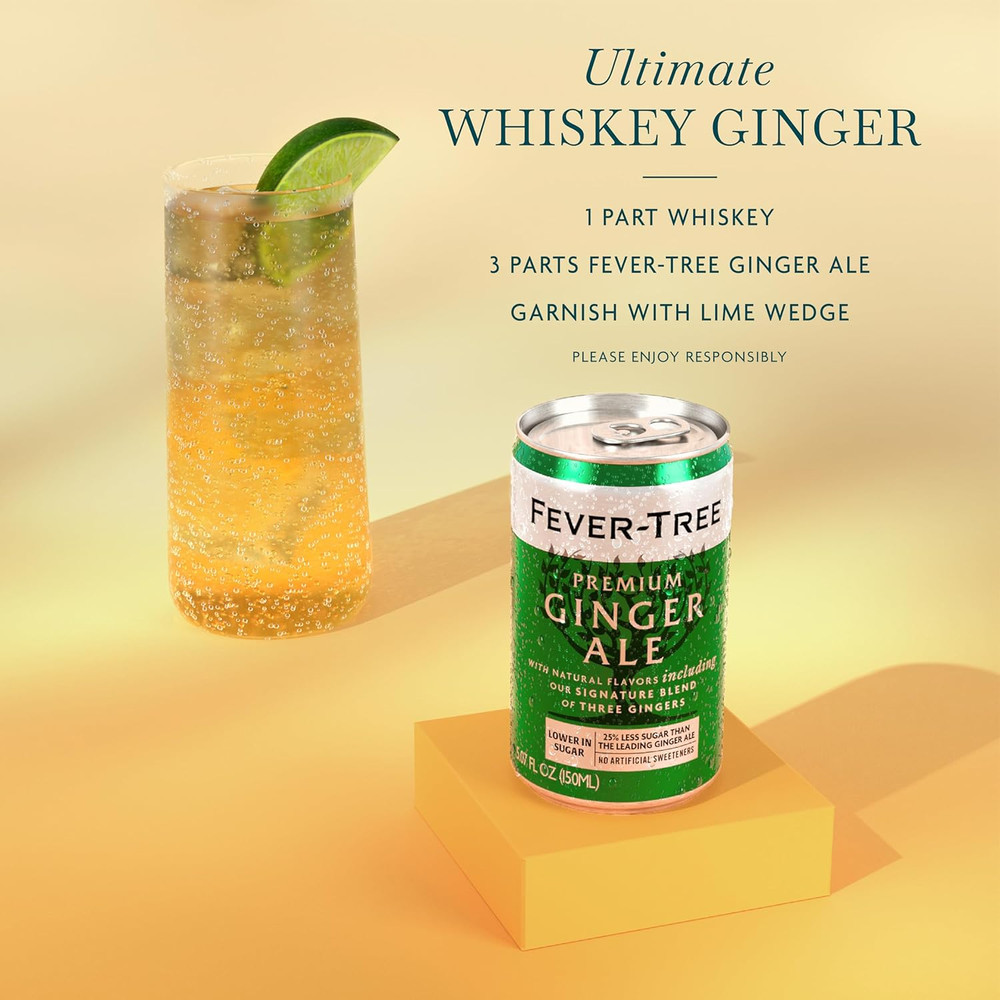 Fever Tree Ginger Ale - Premium Quality Mixer - Refreshing Beverage for Cocktail