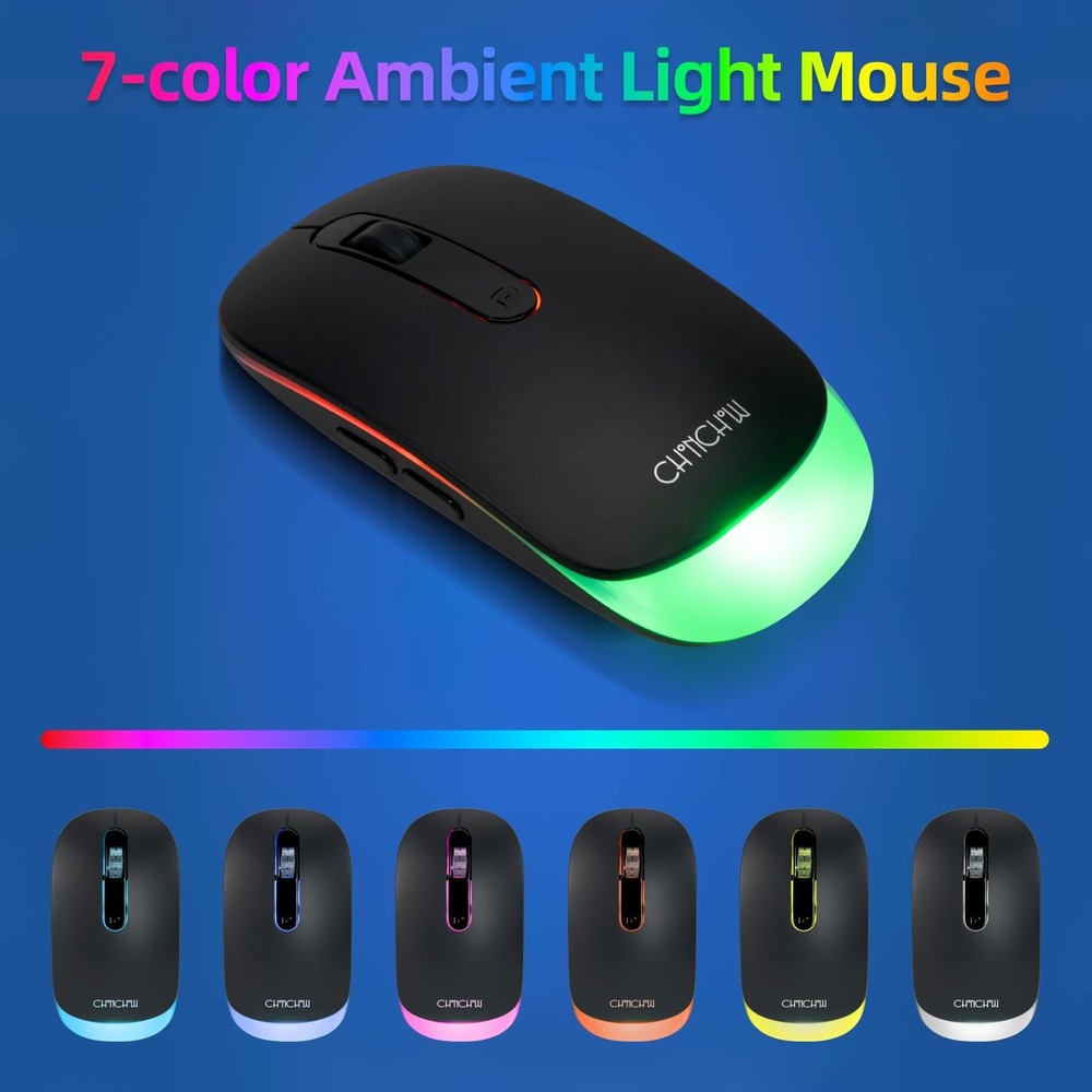 Wireless Keyboard and Mouse Combo for Mac, Rechargeable LED Backlit Keyboard ...