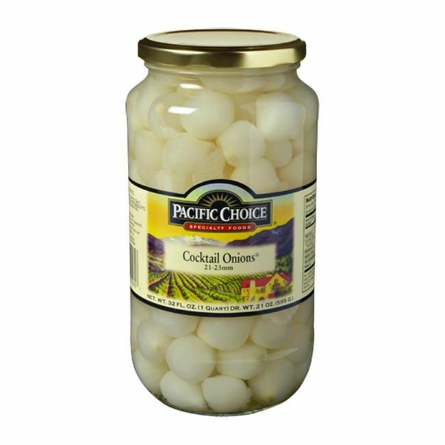 LARGE Bar COCKTAIL ONIONS QT Jar for Martinis & Buffets & Mixed Drinks