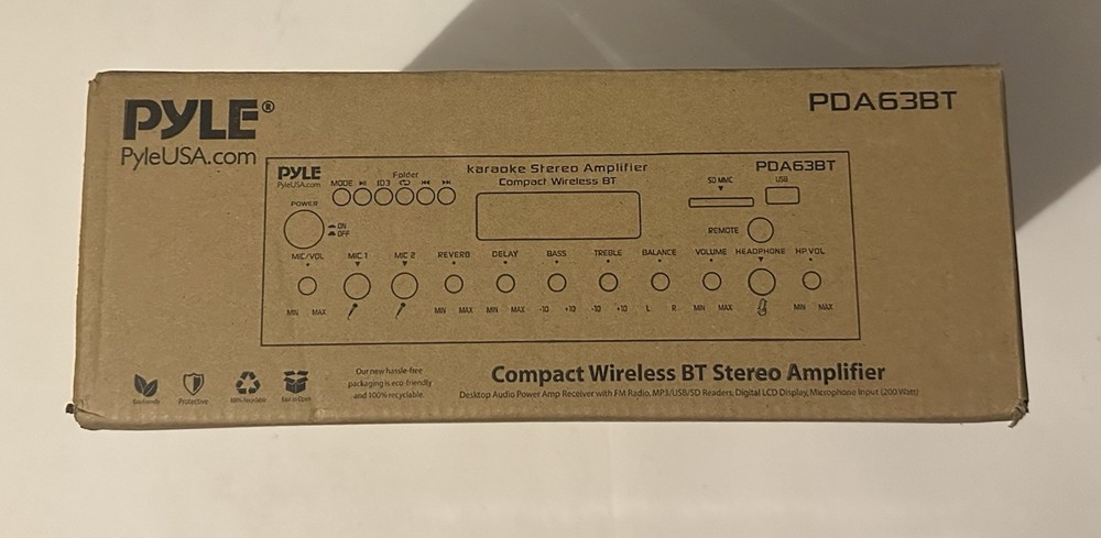 Pyle 200W Wireless BT Streaming Amplifier, Multi-Channel Home Audio Receiver
