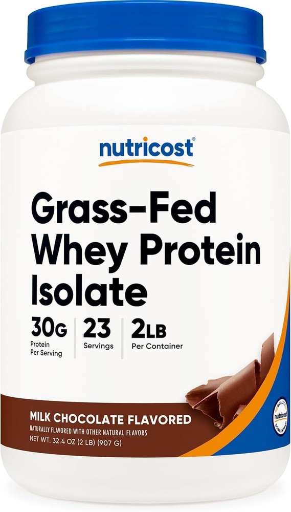 Nutricost Grass-Fed Whey Protein Isolate 2lbs - Long exp date