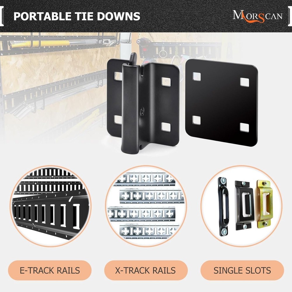 10 Pack E-Track Connector with Square Plates Bolt-on Steel Cargo Securement E...