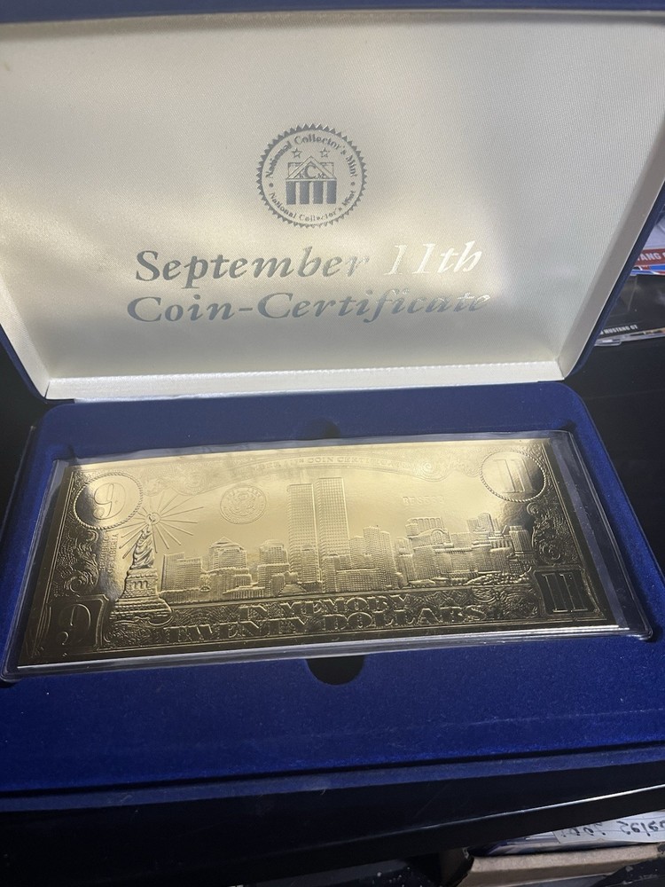 September 11th Silver And Gold Leaf Coin- Certificate