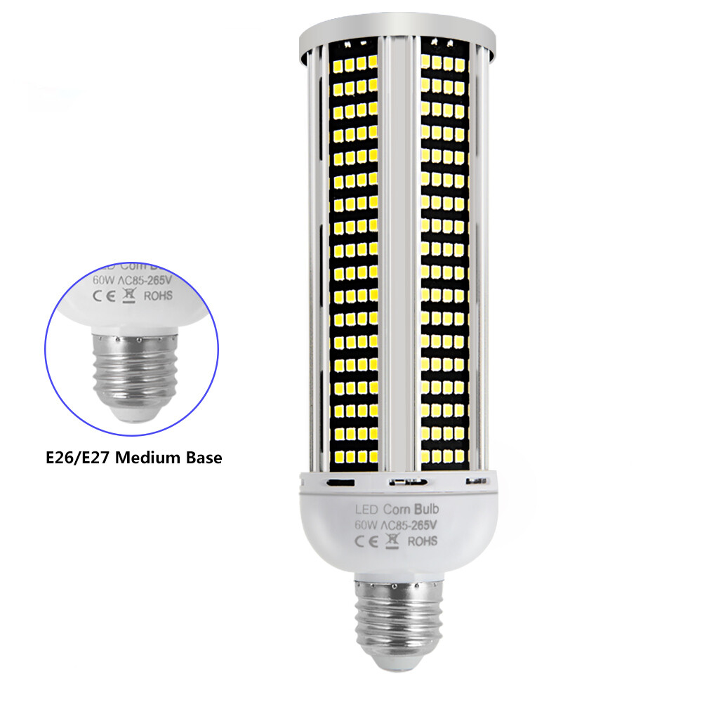 600W Eq. LED Bulb 504-Chip Corn Light E26 8000lm 60W Cool Daylight White 6000K