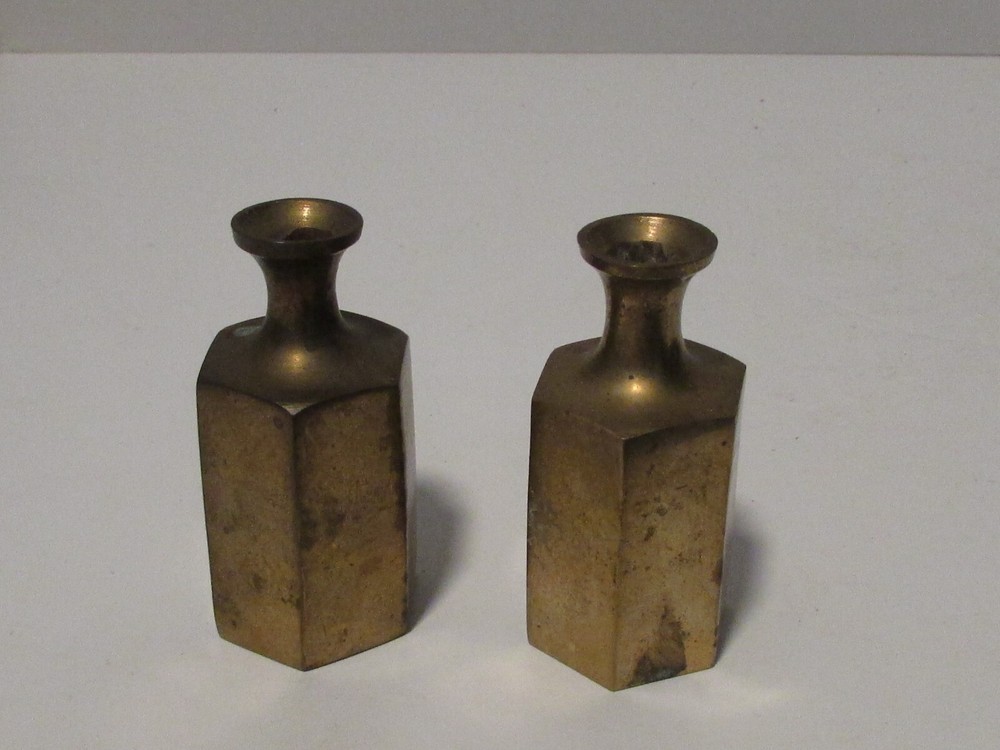 (2) Brass 2 3/4 Inch Incense Holders