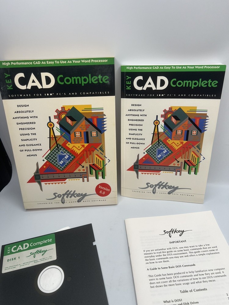Vintage Key CAD Complete Version 6.0 Softkey Design Software IBM PC 90s
