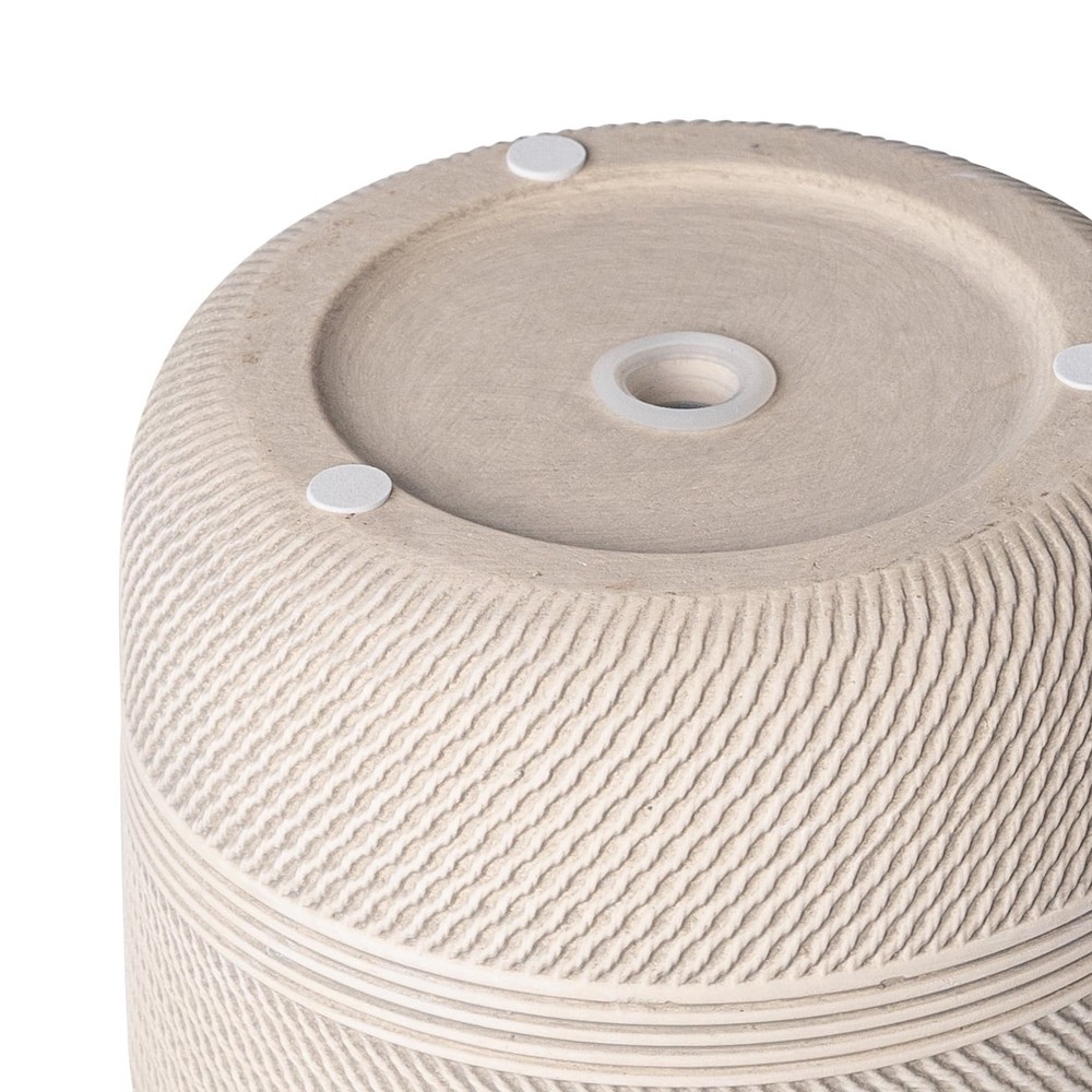 8" x 8" x 7.2" Round White Ceramic Tye Plant Planter