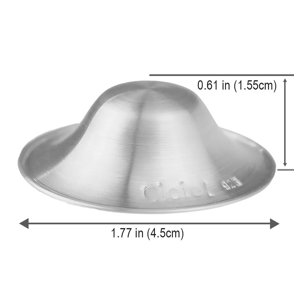 Nipple Shields for Breastfeeding - Essential Silver Nursing Cups - Regular Size