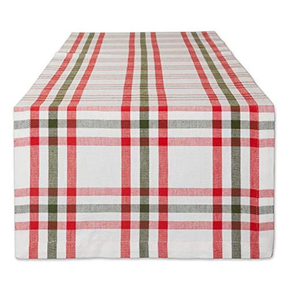 DII Jolly Christmas Tree Table Runner, 14" x 72", Nutcracker Plaid, Tabletop