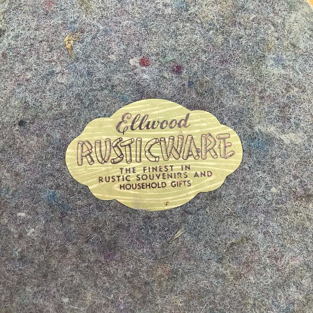 Vintage Rustic Ware Nut Cracker Bowl, Tree Bark, With 1 Pick