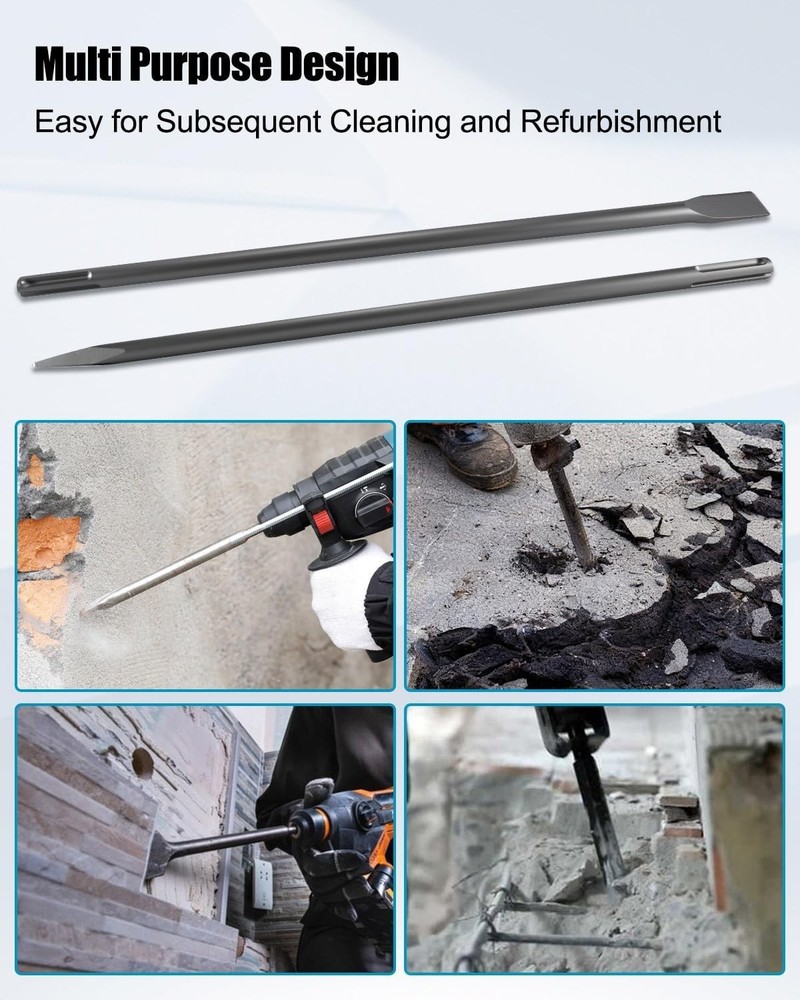 Flat and Pointed Chisels Fit for SDS Max Rotary Hammers Breakers and .....