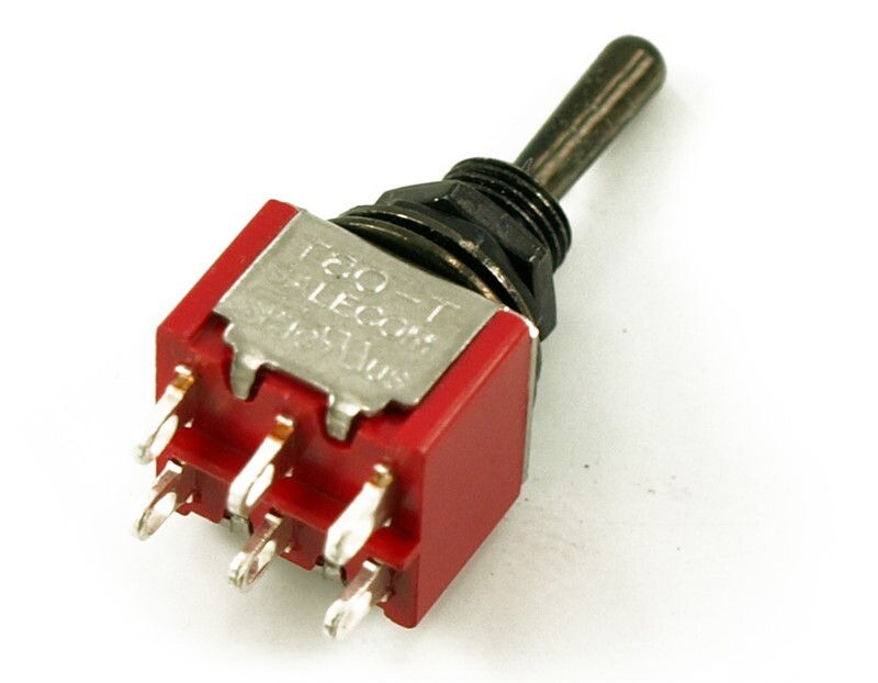 NEW - On-Off-On Mini Switch, DPDT, Round Bat - BLACK