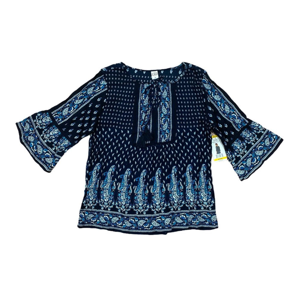 Bila women owned 3/4 sleeve top Navy Medium