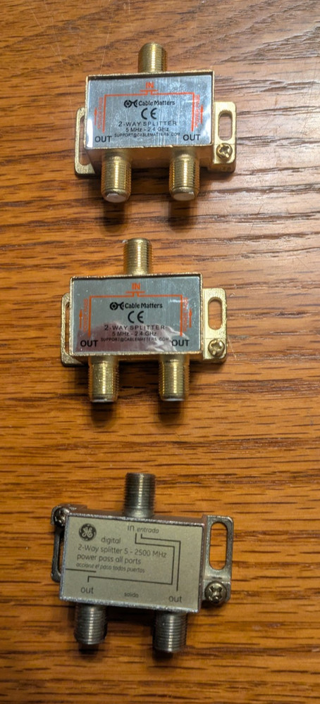 3 Coax Cable Splitters