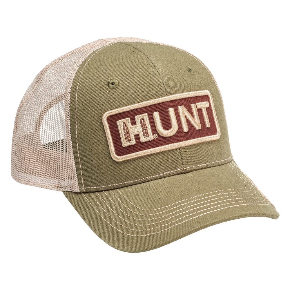 Hornady Mesh Structured Hat w/Patch, Snapback Closure, Green/Tan #99265