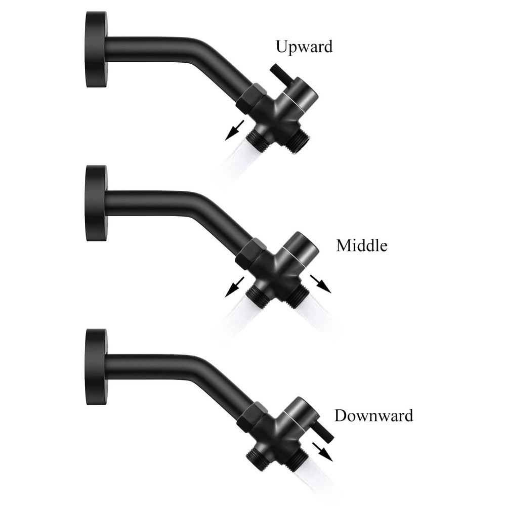 Solid Brass 3-Way G1/2 Shower Diverter (Matte Black)