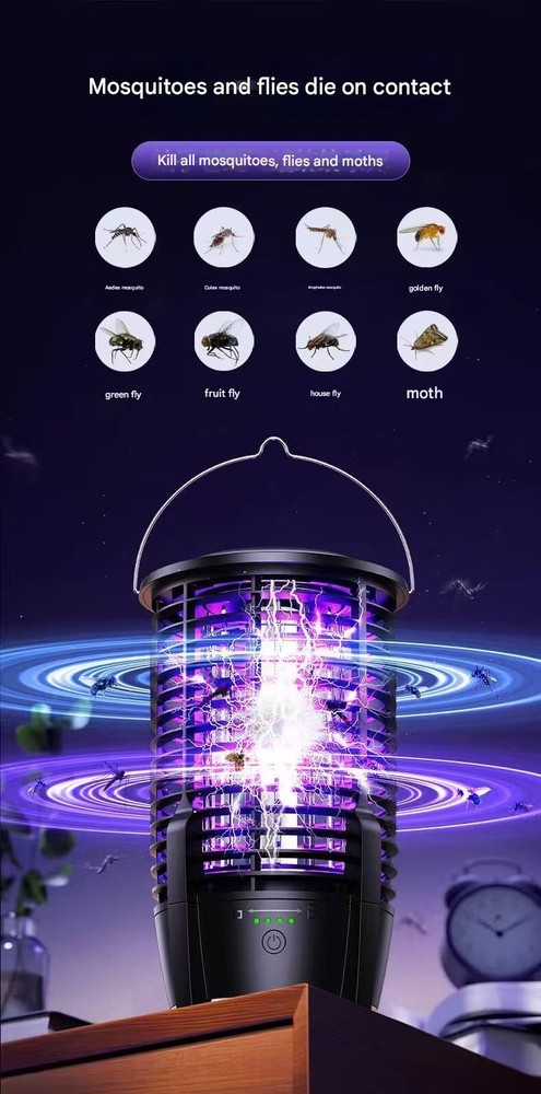 Bug Zapper Outdoor, Detachable Mosquito Zapper, black