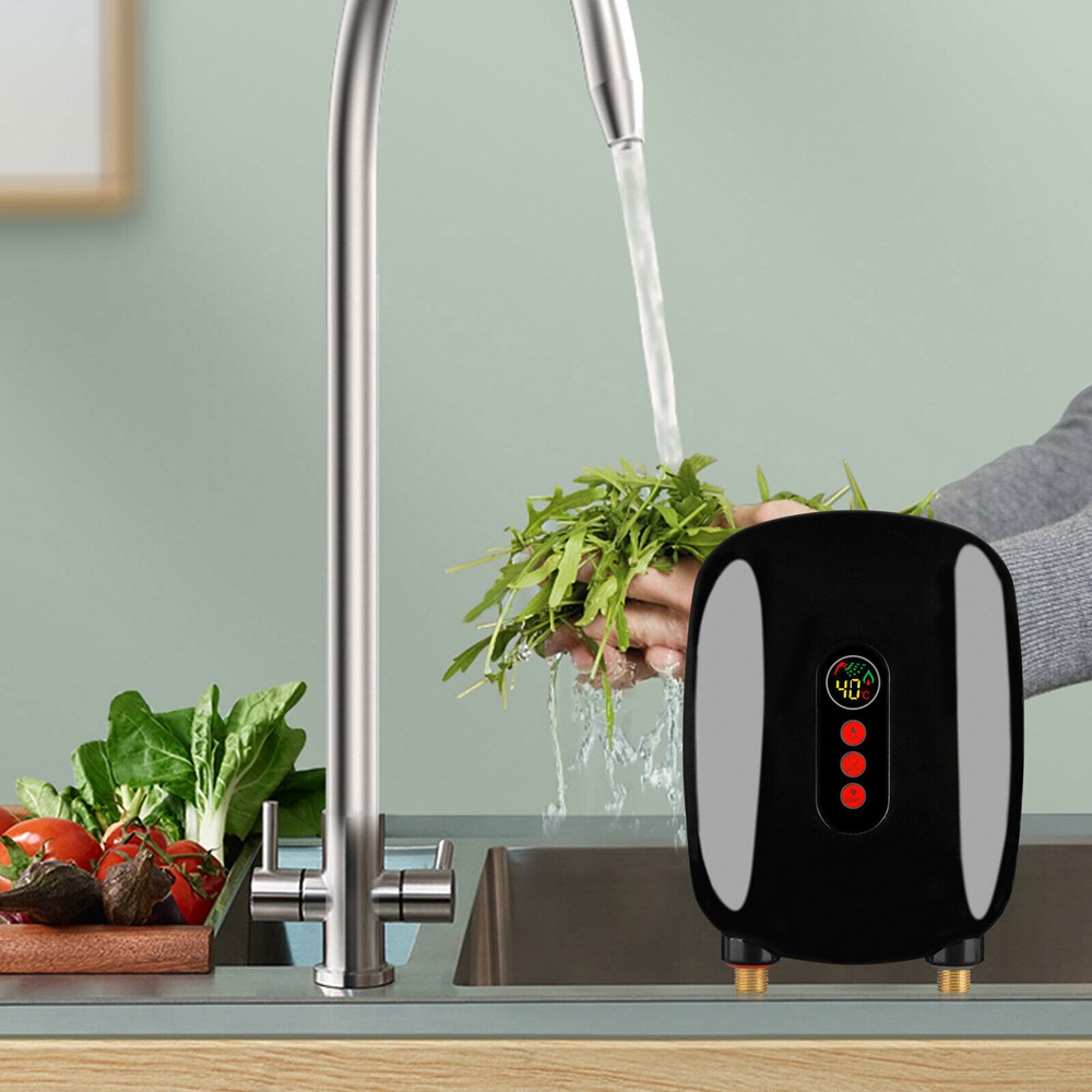 220V Electric Tankless Home Hot Water Heater Whole House Instant Heating 6500W