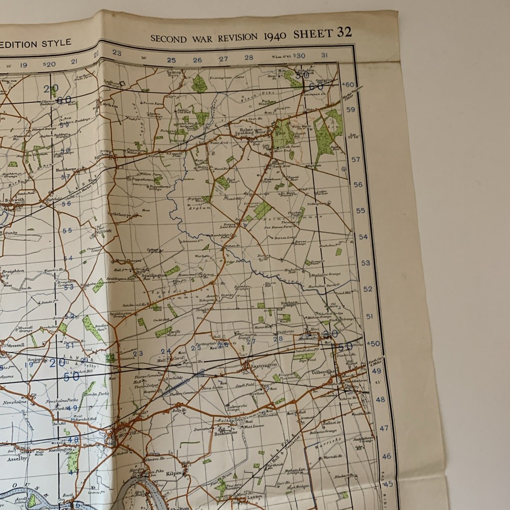 WW2 British Army War Office 1941 Dated Goole & Pontefract Map