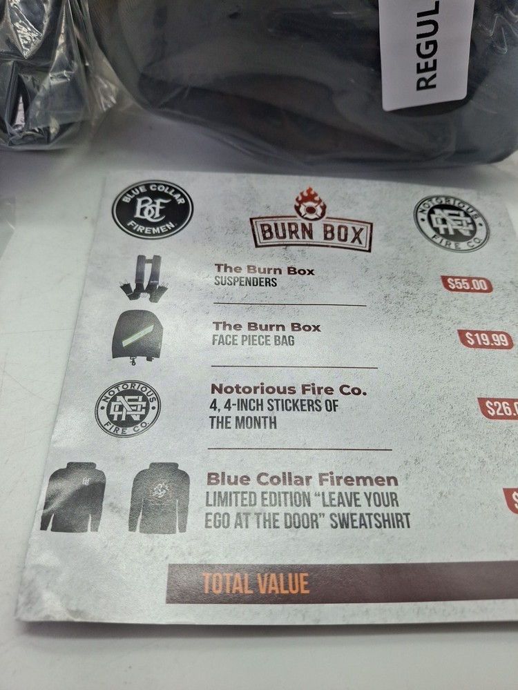 Notorious Fire Co.Blue Collar Firemen Burn Box. Feburary See Description