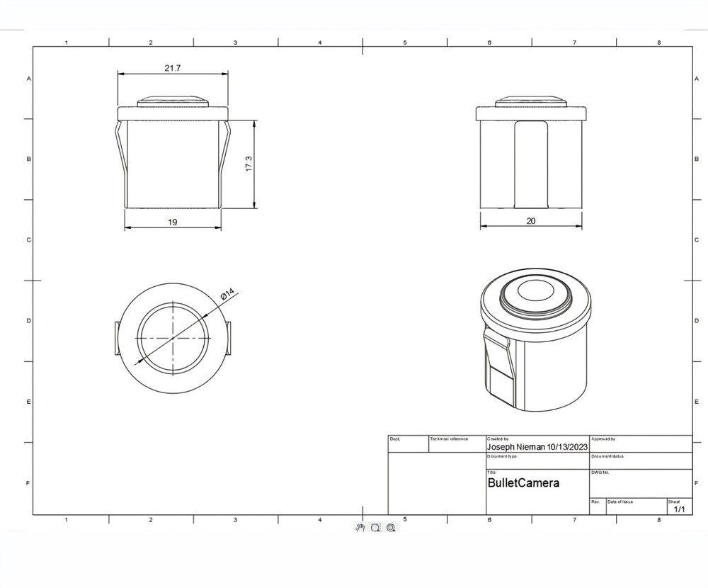BrandMotion drill in 1000tvl rear camera