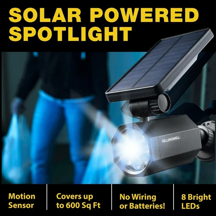 Bell + Howell Bionic Spotlight Deluxe Solar Powered Outdoor Motion Sensor LED Se