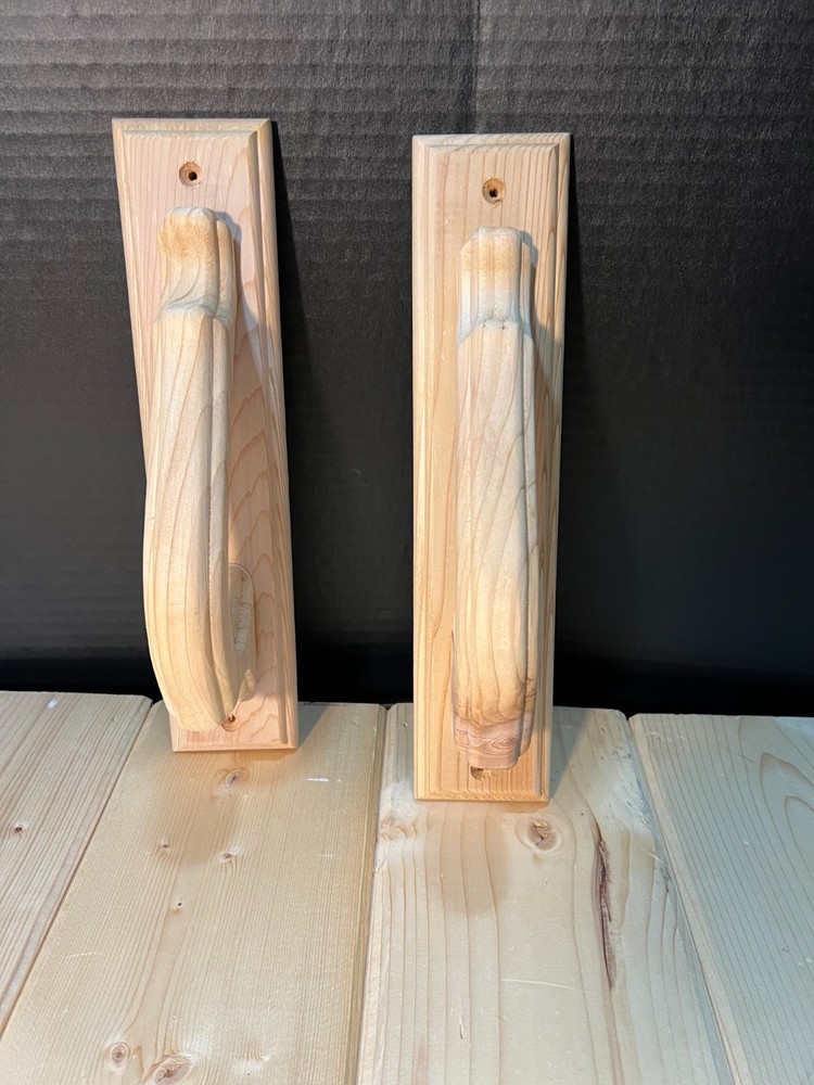 Handcrafted Sauna Door Handles – Solid Wood Pulls, Set of 2