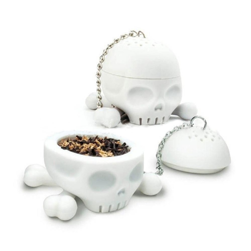 Skull Tea bag /coffee strainer, spooky halloween goth silcone emo pagan killstar
