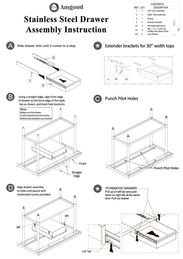 24 in. x 48 in. Stainless Steel Work Table With Drawer