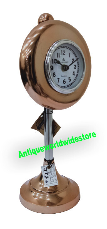 Nautical Desk Decor Table Clock Solid Brass Stand Maritime working table clock