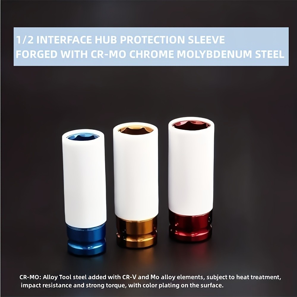 Tire Lug Nut Socket Set - Scratch-Free, Multi-Size for Car Wheel Repair