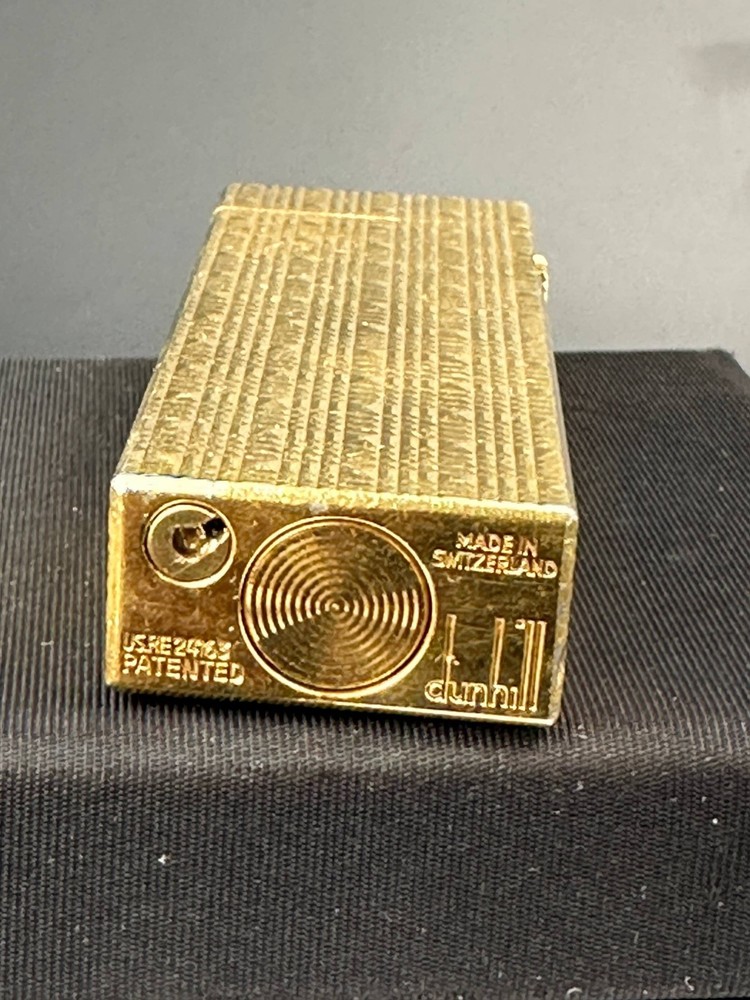 Dunhill lighter square tartan pattern Gold plated with box and papers