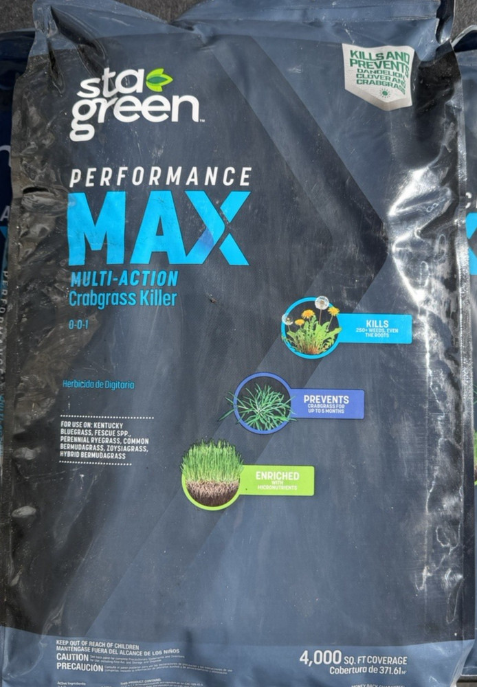 14.4LB Sta Green Crabgrass & 250+ Weed Multi-action Killer Performance Max 0-0-1