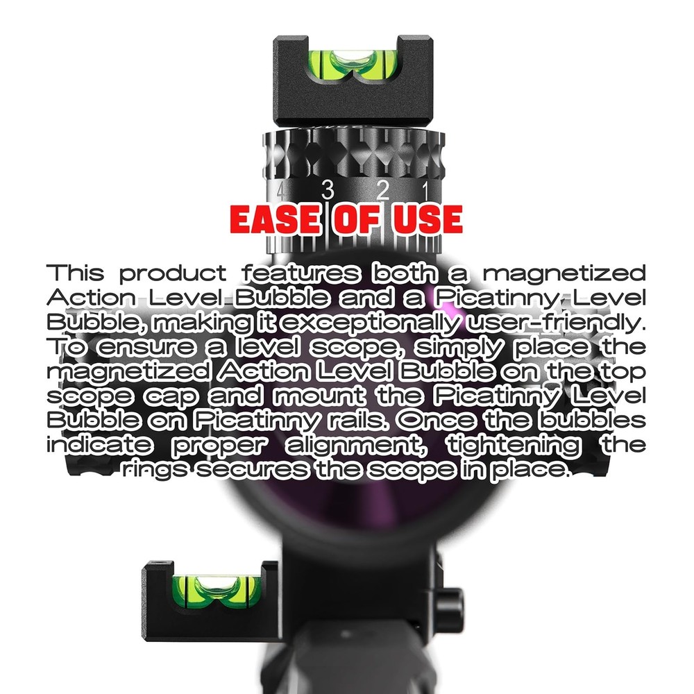 Scope Mounted Engineering Level, Precision Scope Alignment Tool Set for Perfe...