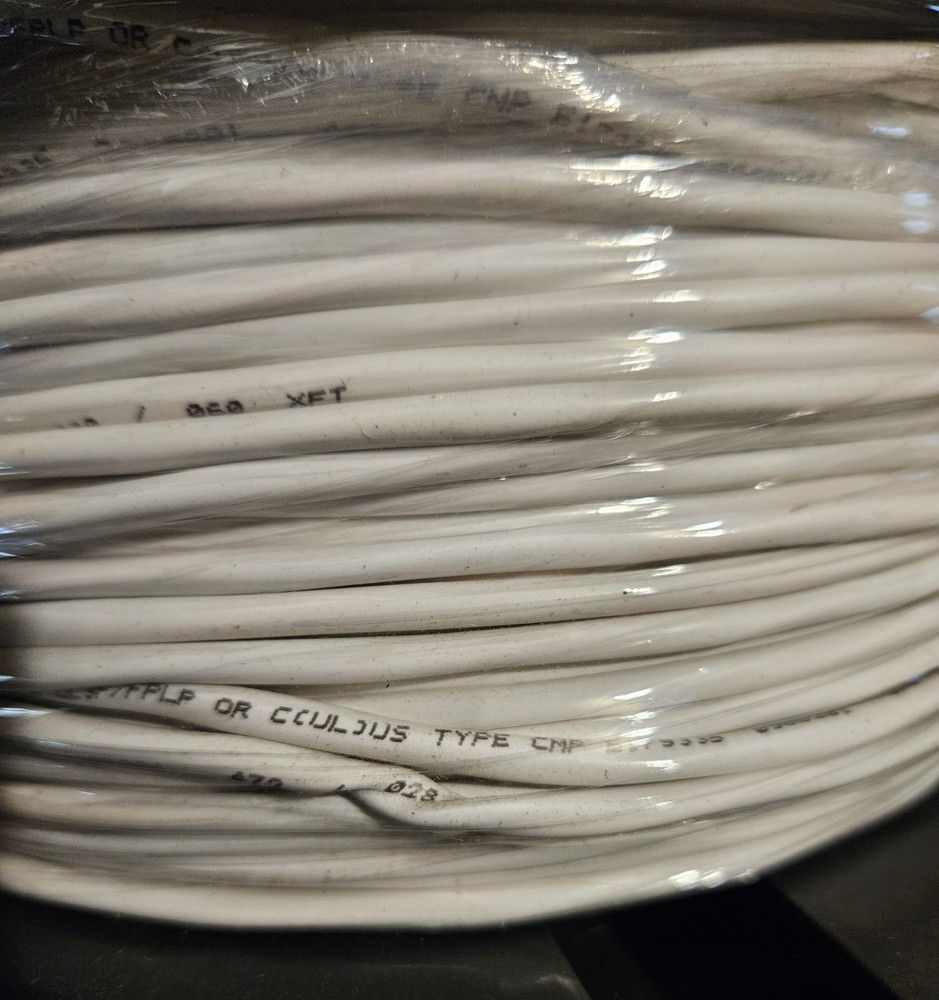 EWCS 500ft 18AWG 2 Conductor Shielded UL Type CL3 - WHITE - NEW