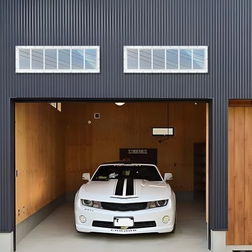 2 Pack Shed Windows, 10"x35" Transom Window Fixed Design with 10" x35" White