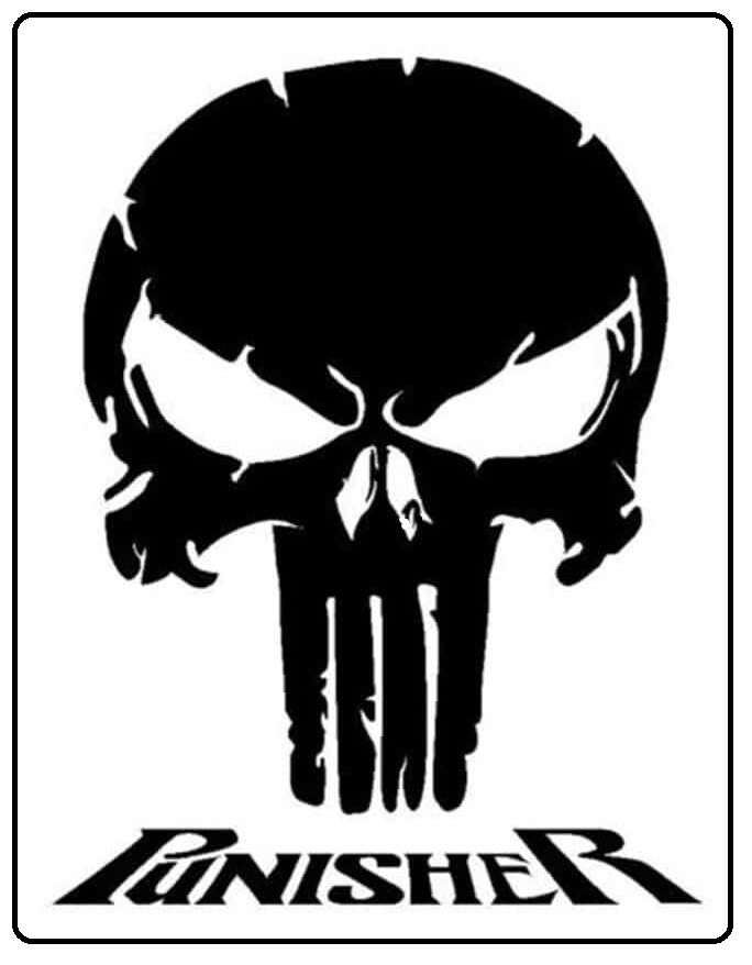2pc Punisher Logo Stencil Template Airbrush Paint #113