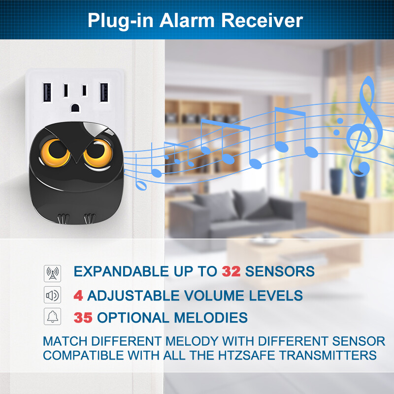 HTZSAFE Extra Wireless Plug-in Receiver for HTZSAFE Wireless Alarms