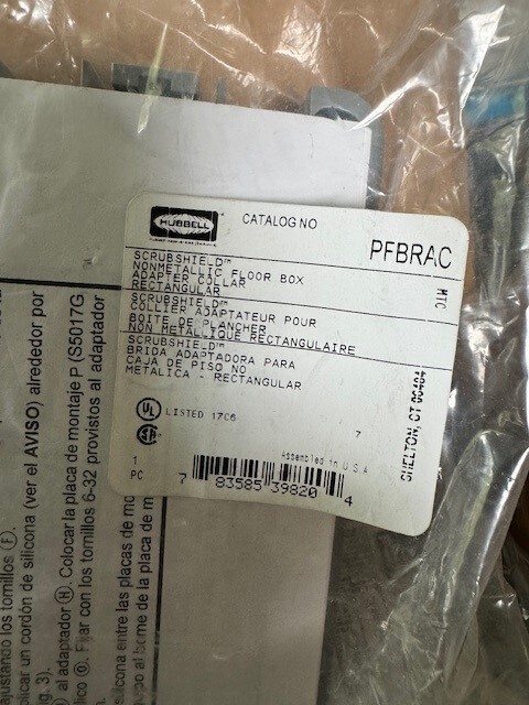 Hubbell - PFBRAC - Non-metallic Rectangular Floor Box Adapter Collar