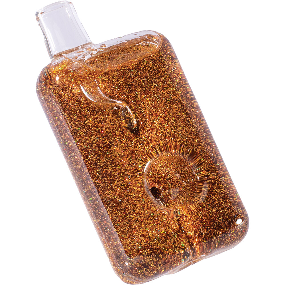 4" Square Liquid Glitter Hand Pipe