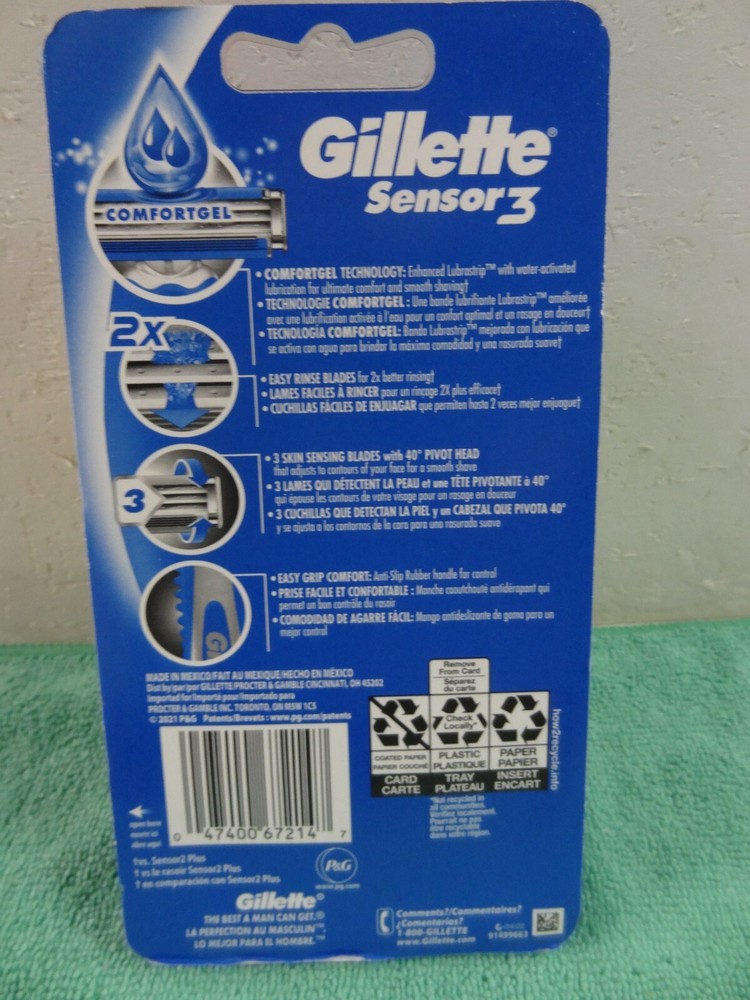 Gillette Sensor 7 Men's Disposable Razors with Comfort