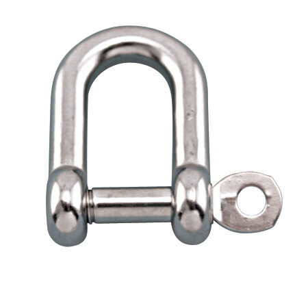 STAINLESS STRAIGHT D SHACKLE WITH CP PIN, 5/32" 316SS