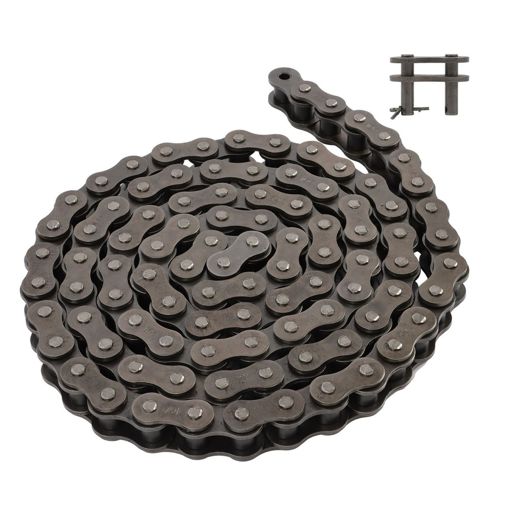 Heavy Duty #100 Roller Chain × 10 ft + 1 Connecting Links