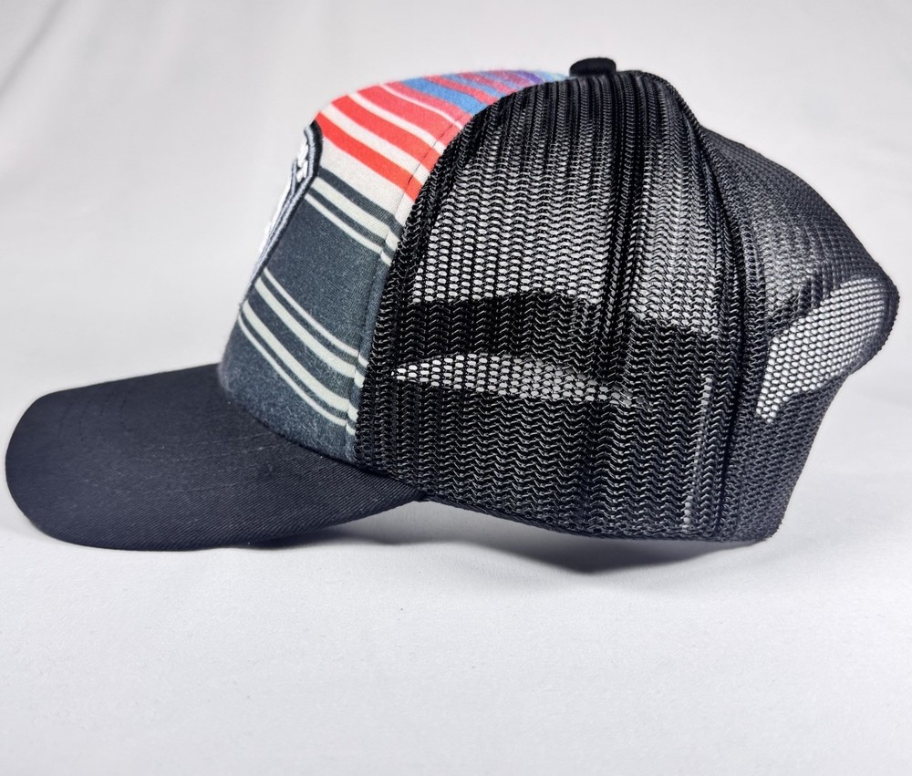 ARIAT Snapback Adjustable Mesh Cap Black & Striped Multicolored (#82)